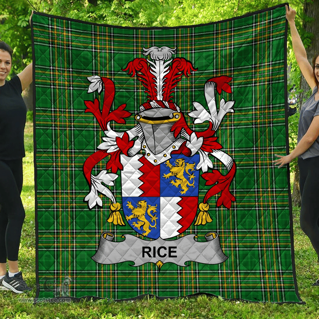 Scottish Rice Irish Coat of Arms Family Crest Quilt Irish National Tartan Irish County Quilts