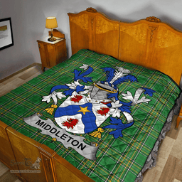 Scottish Middleton Irish Coat of Arms Family Crest Quilt Irish National Tartan Irish County Quilts