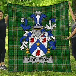 Scottish Middleton Irish Coat of Arms Family Crest Quilt Irish National Tartan Irish County Quilts
