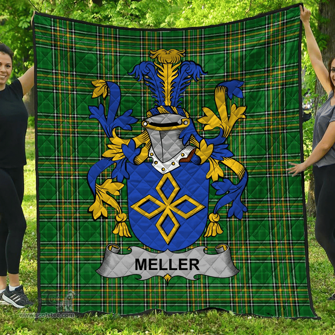 Scottish Meller Irish Coat of Arms Family Crest Quilt Irish National Tartan Irish County Quilts