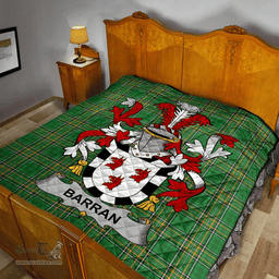 Scottish Barran Irish Coat of Arms Family Crest Quilt Irish National Tartan Irish County Quilts