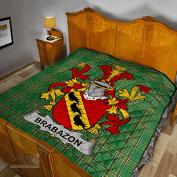 Scottish Brabazon Irish Coat of Arms Family Crest Quilt Irish National Tartan Irish County Quilts