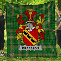 Scottish Brabazon Irish Coat of Arms Family Crest Quilt Irish National Tartan Irish County Quilts