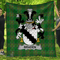 Scottish Braden Or O'Braden Irish Coat of Arms Family Crest Quilt Irish National Tartan Irish County Quilts