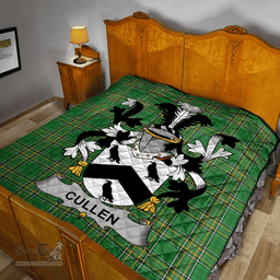 Scottish Cullen Or Mccullen Irish Coat of Arms Family Crest Quilt Irish National Tartan Irish County Quilts