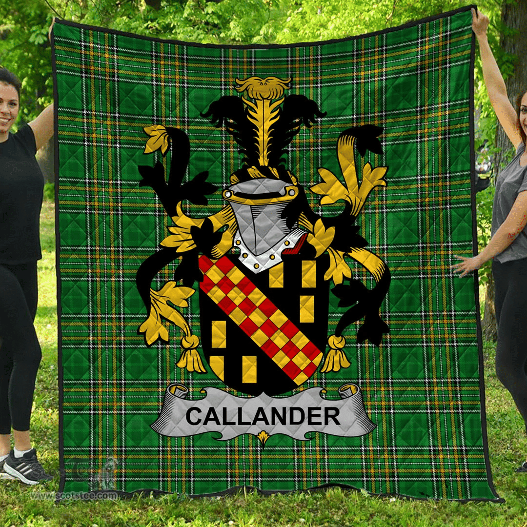Scottish Callander Irish Coat of Arms Family Crest Quilt Irish National Tartan Irish County Quilts
