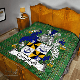 Scottish Campbell Irish Coat of Arms Family Crest Quilt Irish National Tartan Irish County Quilts