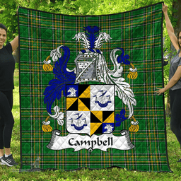 Scottish Campbell Irish Coat of Arms Family Crest Quilt Irish National Tartan Irish County Quilts