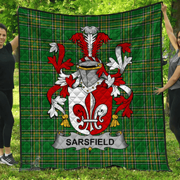 Scottish Sarsfield Irish Coat of Arms Family Crest Quilt Irish National Tartan Irish County Quilts