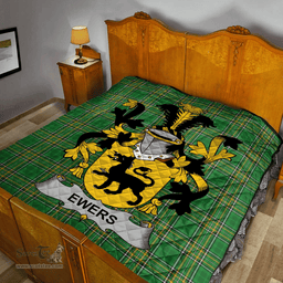 Scottish Ewers Irish Coat of Arms Family Crest Quilt Irish National Tartan Irish County Quilts