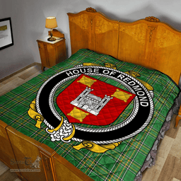 Scottish House Of Redmond Irish Coat of Arms Family Crest Quilt Irish National Tartan Irish County Quilts