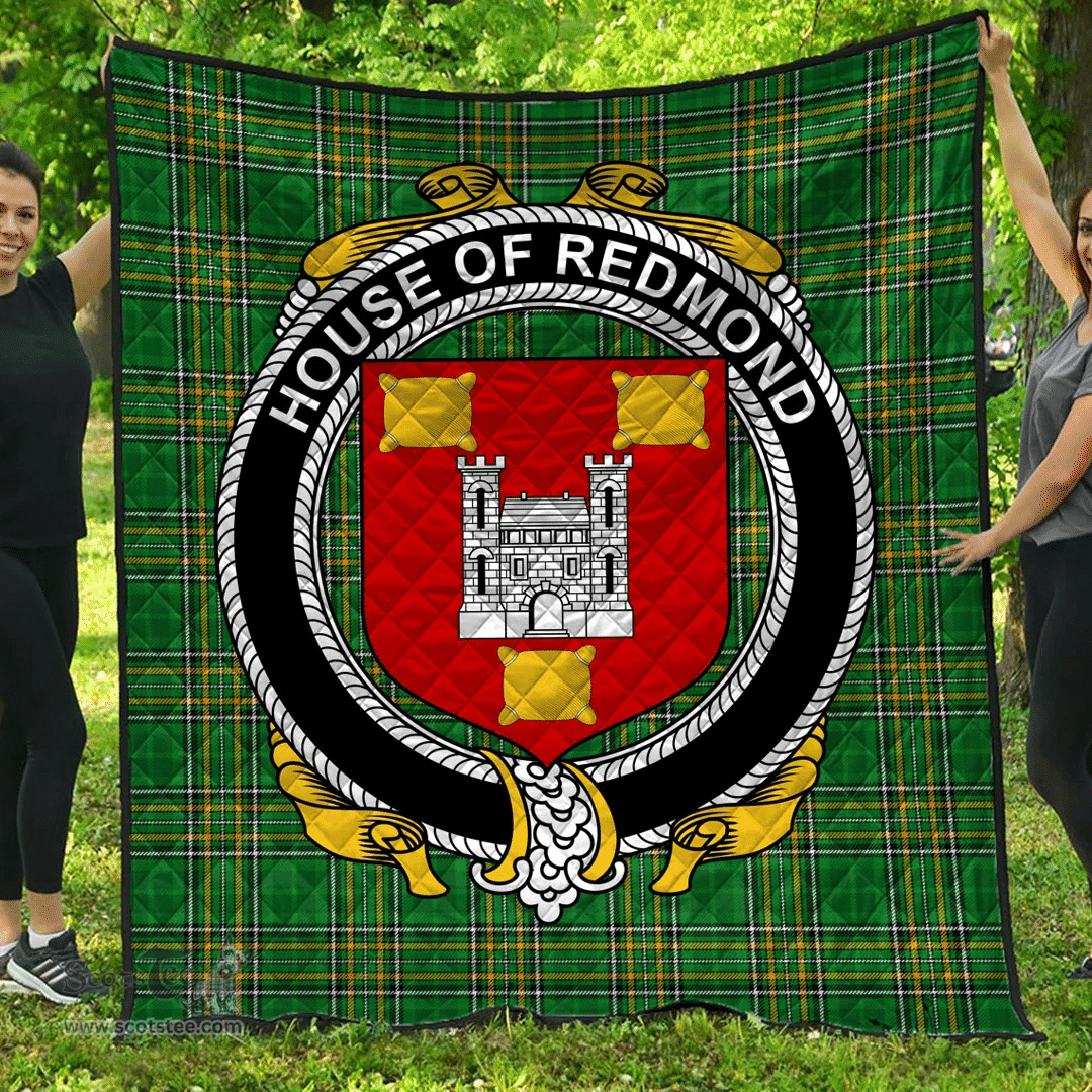 Scottish House Of Redmond Irish Coat of Arms Family Crest Quilt Irish National Tartan Irish County Quilts