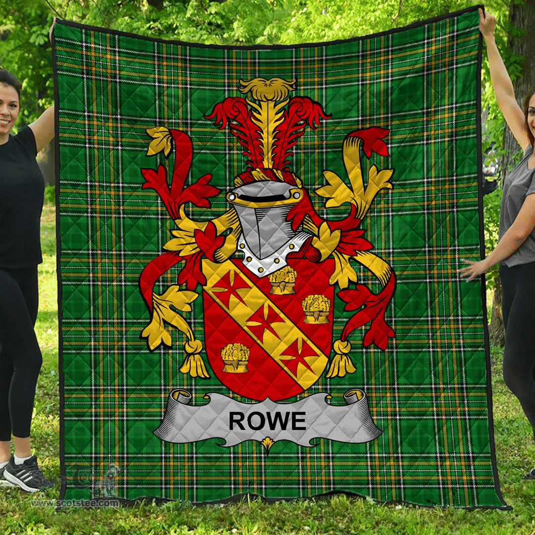 Scottish Rowe Irish Coat of Arms Family Crest Quilt Irish National Tartan Irish County Quilts