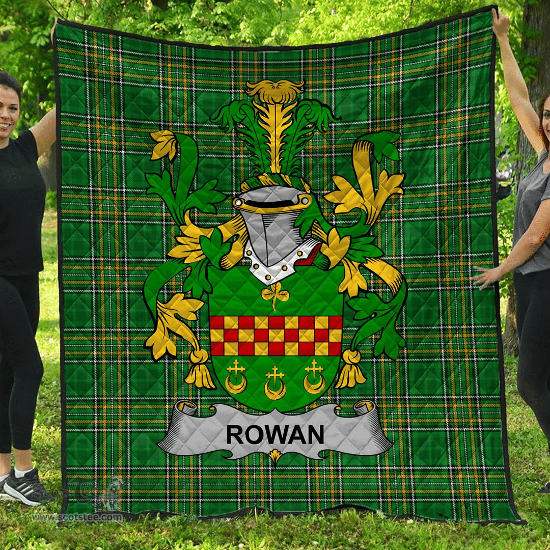 Scottish Rowan Irish Coat of Arms Family Crest Quilt Irish National Tartan Irish County Quilts