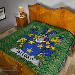 Scottish Hilliard Irish Coat of Arms Family Crest Quilt Irish National Tartan Irish County Quilts