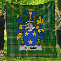 Scottish Hilliard Irish Coat of Arms Family Crest Quilt Irish National Tartan Irish County Quilts