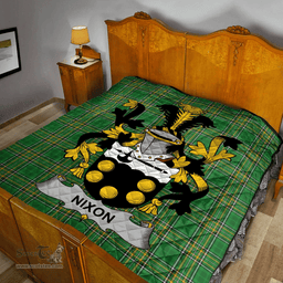Scottish Nixon Irish Coat of Arms Family Crest Quilt Irish National Tartan Irish County Quilts