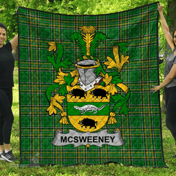 Scottish Mcsweeney Irish Coat of Arms Family Crest Quilt Irish National Tartan Irish County Quilts