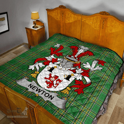 Scottish Newton Irish Coat of Arms Family Crest Quilt Irish National Tartan Irish County Quilts
