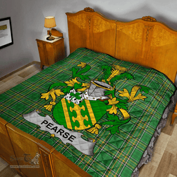 Scottish Pearse Irish Coat of Arms Family Crest Quilt Irish National Tartan Irish County Quilts