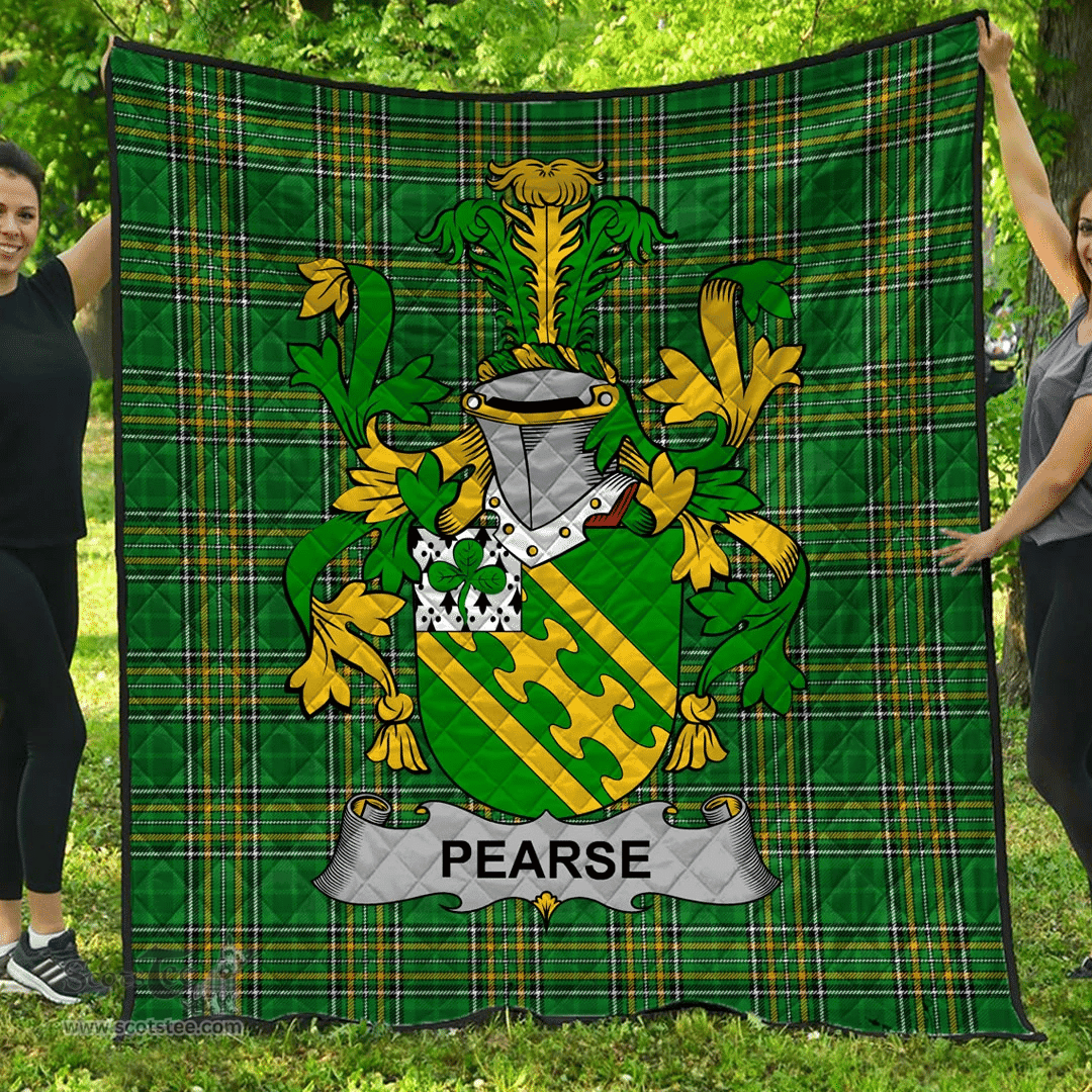 Scottish Pearse Irish Coat of Arms Family Crest Quilt Irish National Tartan Irish County Quilts