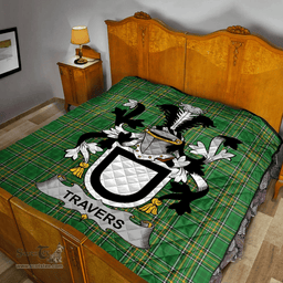 Scottish Travers Irish Coat of Arms Family Crest Quilt Irish National Tartan Irish County Quilts