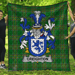 Scottish Creighton Irish Coat of Arms Family Crest Quilt Irish National Tartan Irish County Quilts