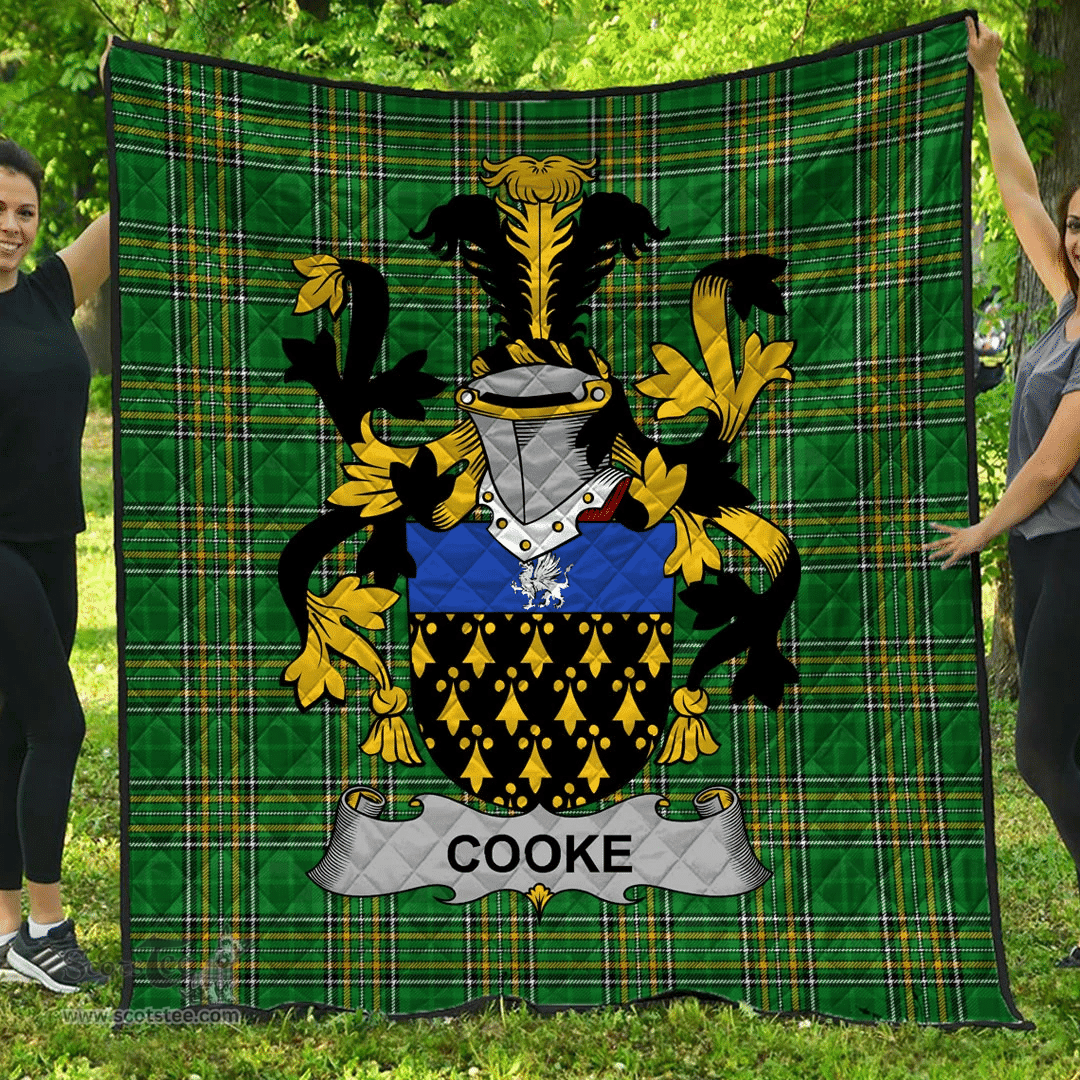 Scottish Cooke Irish Coat of Arms Family Crest Quilt Irish National Tartan Irish County Quilts