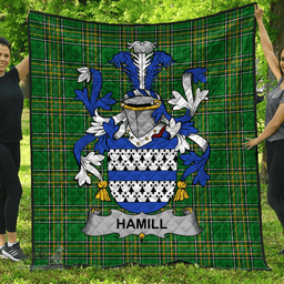 Scottish Hamill Irish Coat of Arms Family Crest Quilt Irish National Tartan Irish County Quilts