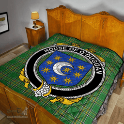 Scottish House Of O'Duggan Irish Coat of Arms Family Crest Quilt Irish National Tartan Irish County Quilts