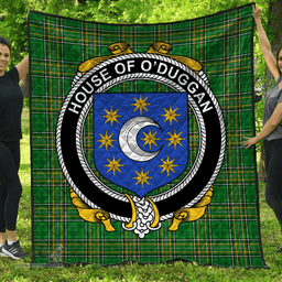 Scottish House Of O'Duggan Irish Coat of Arms Family Crest Quilt Irish National Tartan Irish County Quilts