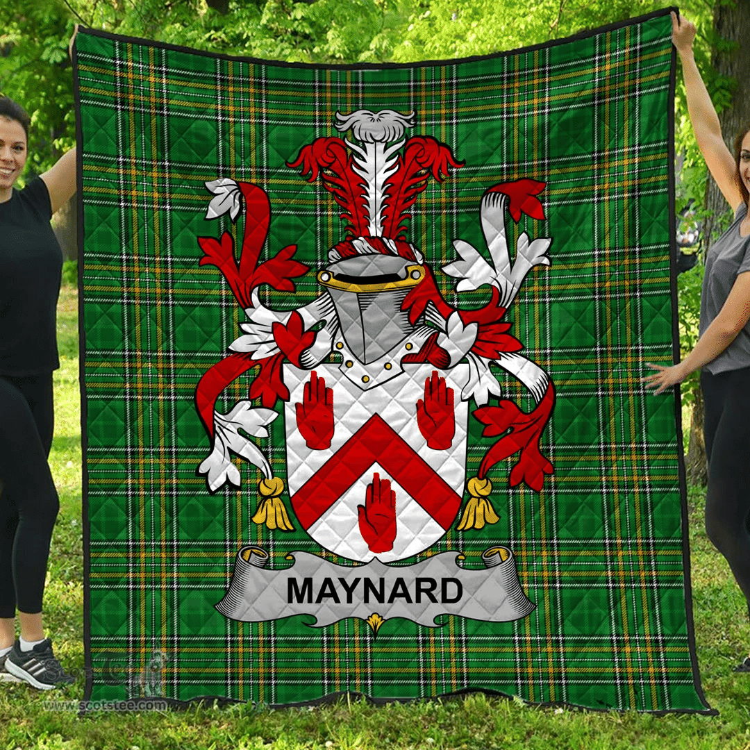 Scottish Maynard Irish Coat of Arms Family Crest Quilt Irish National Tartan Irish County Quilts