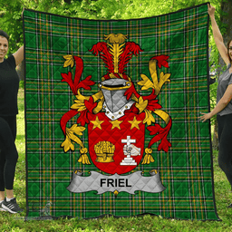 Scottish Friel Or O'Friel Irish Coat of Arms Family Crest Quilt Irish National Tartan Irish County Quilts