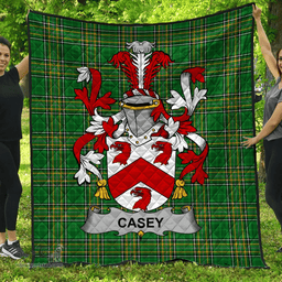 Scottish Casey Or O'Casey Irish Coat of Arms Family Crest Quilt Irish National Tartan Irish County Quilts