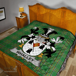 Scottish Whalley Irish Coat of Arms Family Crest Quilt Irish National Tartan Irish County Quilts