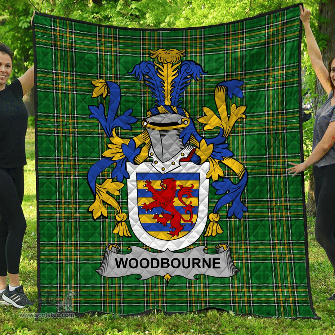 Scottish Woodbourne Irish Coat of Arms Family Crest Quilt Irish National Tartan Irish County Quilts