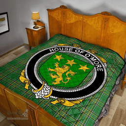 Scottish House Of O'More Irish Coat of Arms Family Crest Quilt Irish National Tartan Irish County Quilts