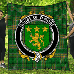 Scottish House Of O'More Irish Coat of Arms Family Crest Quilt Irish National Tartan Irish County Quilts