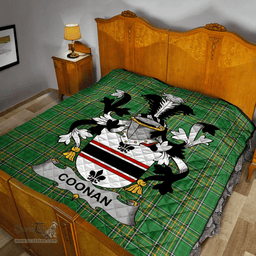 Scottish Coonan Or O'Conan Irish Coat of Arms Family Crest Quilt Irish National Tartan Irish County Quilts