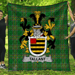 Scottish Tallant Or Tallon Irish Coat of Arms Family Crest Quilt Irish National Tartan Irish County Quilts