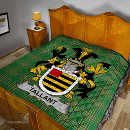 Scottish Tallant Or Tallon Irish Coat of Arms Family Crest Quilt Irish National Tartan Irish County Quilts