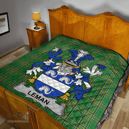 Scottish Leman Or Lemon Irish Coat of Arms Family Crest Quilt Irish National Tartan Irish County Quilts