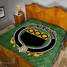 Scottish House Of O'Hogan Irish Coat of Arms Family Crest Quilt Irish National Tartan Irish County Quilts
