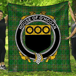 Scottish House Of O'Hogan Irish Coat of Arms Family Crest Quilt Irish National Tartan Irish County Quilts