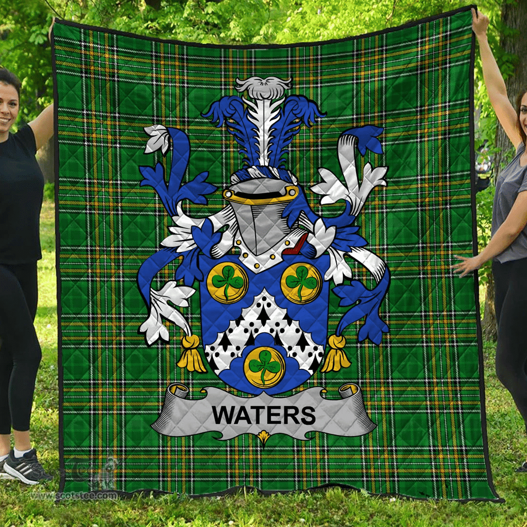 Scottish Waters Irish Coat of Arms Family Crest Quilt Irish National Tartan Irish County Quilts