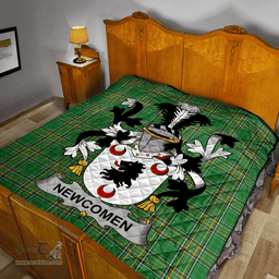 Scottish Newcomen Or Newcombe Irish Coat of Arms Family Crest Quilt Irish National Tartan Irish County Quilts