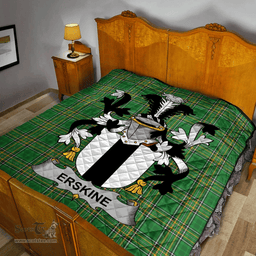 Scottish Erskine Irish Coat of Arms Family Crest Quilt Irish National Tartan Irish County Quilts