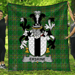Scottish Erskine Irish Coat of Arms Family Crest Quilt Irish National Tartan Irish County Quilts