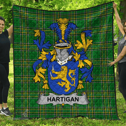 Scottish Hartigan Or O'Hartagan Irish Coat of Arms Family Crest Quilt Irish National Tartan Irish County Quilts