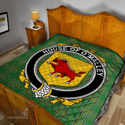 Scottish House Of O'Malley Irish Coat of Arms Family Crest Quilt Irish National Tartan Irish County Quilts